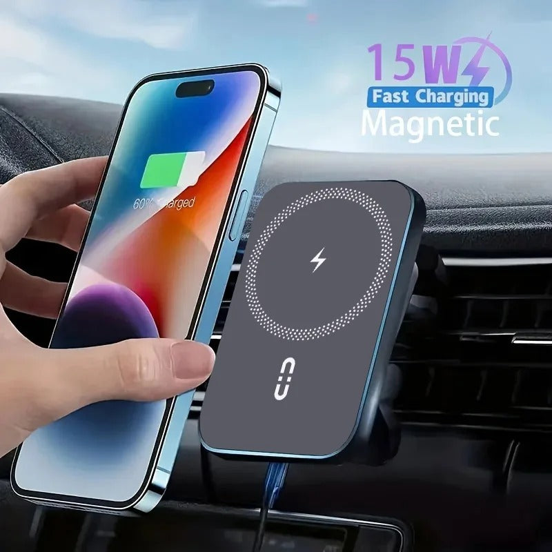 Magnetic Car Phone Mount Wireless 15W Fast Charger