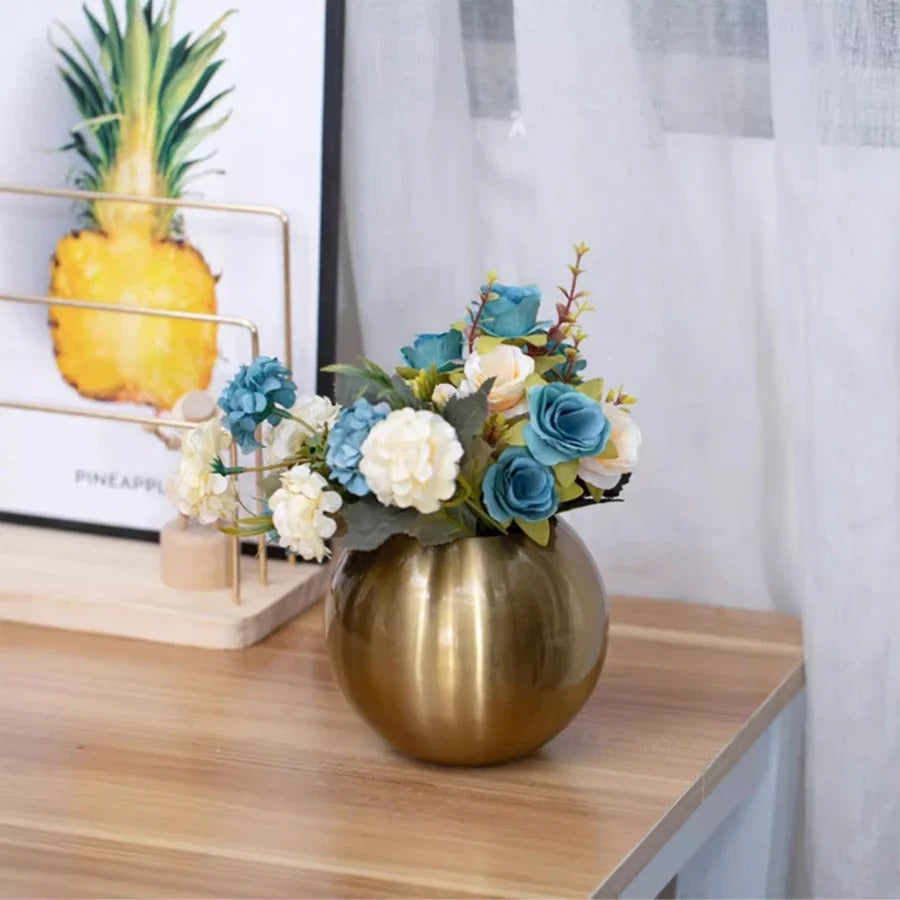 Stainless Steel Spherical Vase Modern Luxury Home Decoration